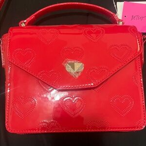 Red Heart Embossed Handbag
